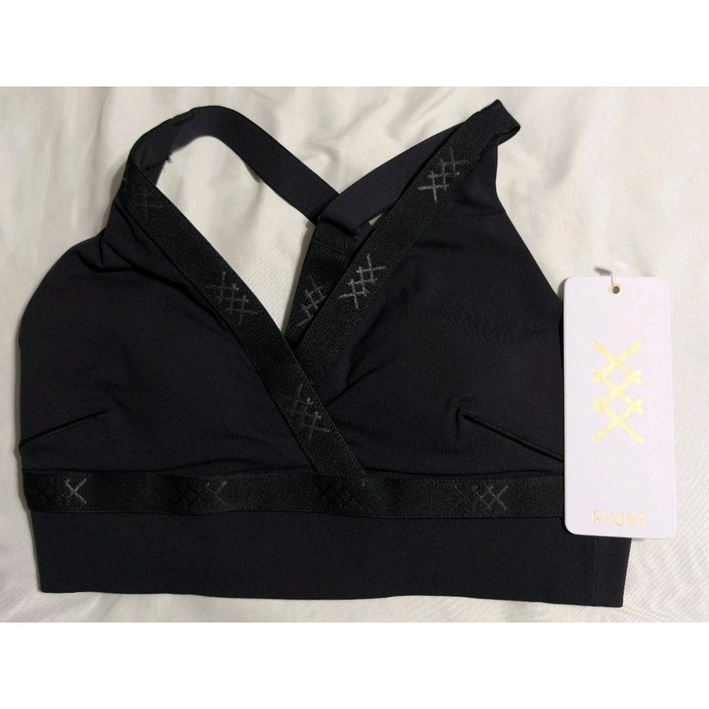 NWT‎ Rhone Banded Hi-Form Sports Bra Womens XS Black Medium Impact Yoga